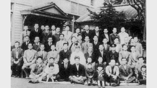 昭和28年 菊池川第三発電所3万ボルト引出口工事竣工式