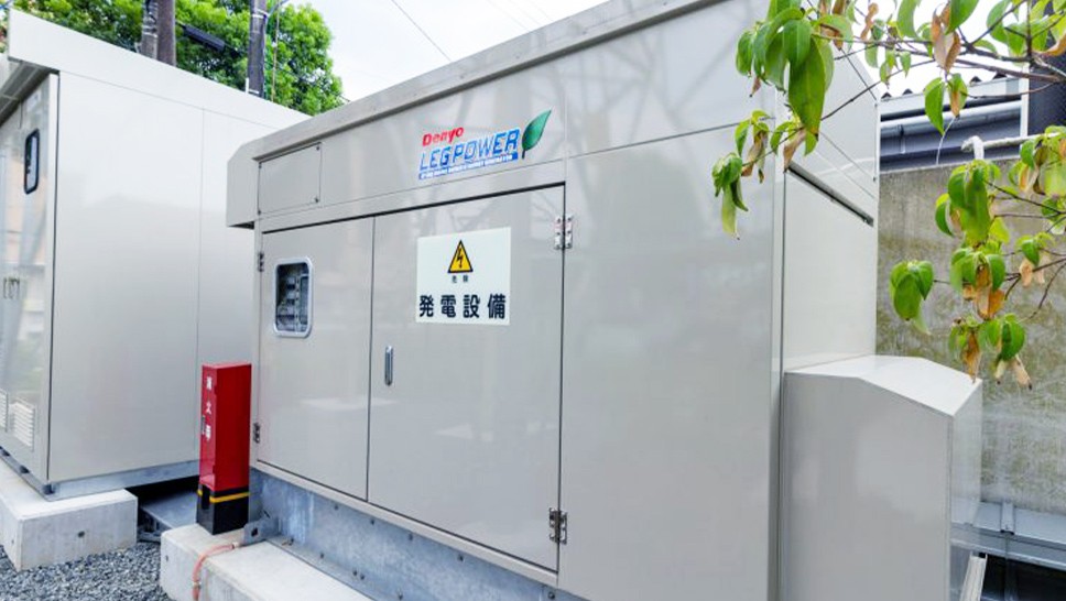 発電設備と書かれた非常用電源装置の画像。